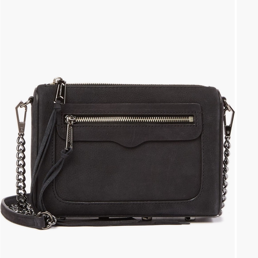 Rebecca Minkoff Avery Leather Crossbody Bag - BLACK
